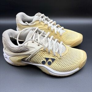 YONEX POWER CUSHION ECLIPSION NON MARKING, WHITE BEIGE, Men’s 6, Women’s 7.5